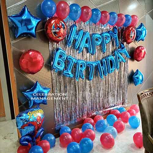 Spiderman Theme Balloon wall Decoration