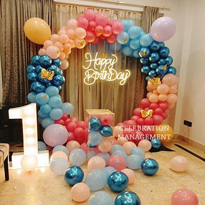 First Birthday Balloon Ring Decoration