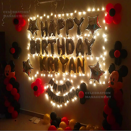 Mickey Mouse Balloon Decoration at Home 