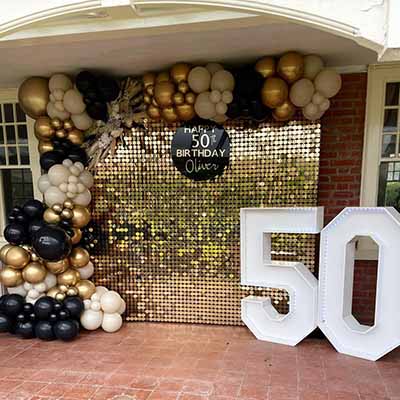 50th Birthday Sequin Backdrop 