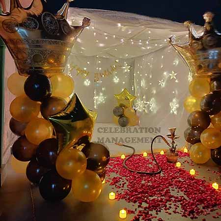 Golden Square Cabana Decoration on Terrace 