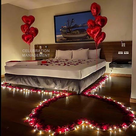 First Night Room Decoration with Flowers