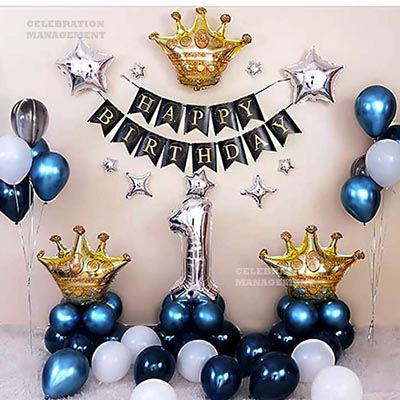 First Prince Birthday Decoration at Home