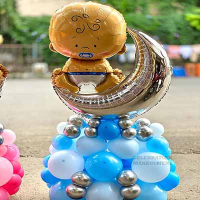 Blue Theme Baby Boy Balloon Bouquet