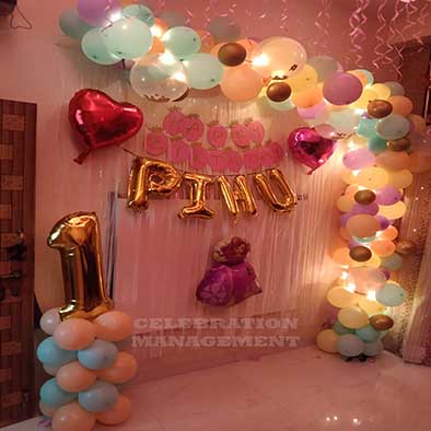 First Birthday Princess Theme Decor at Home