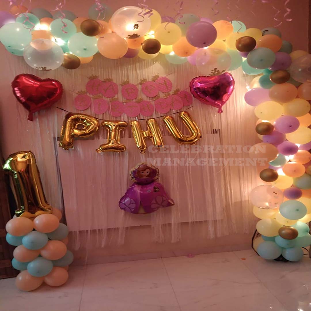 First Birthday Princess Theme Decor at Home