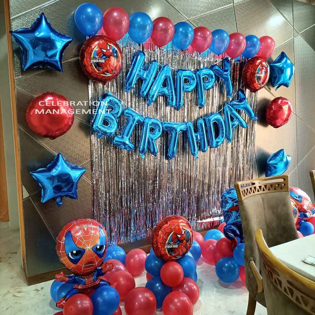 Spiderman Theme Balloon wall Decoration