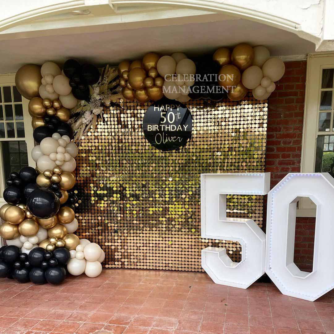 50th Birthday Sequin Backdrop 
