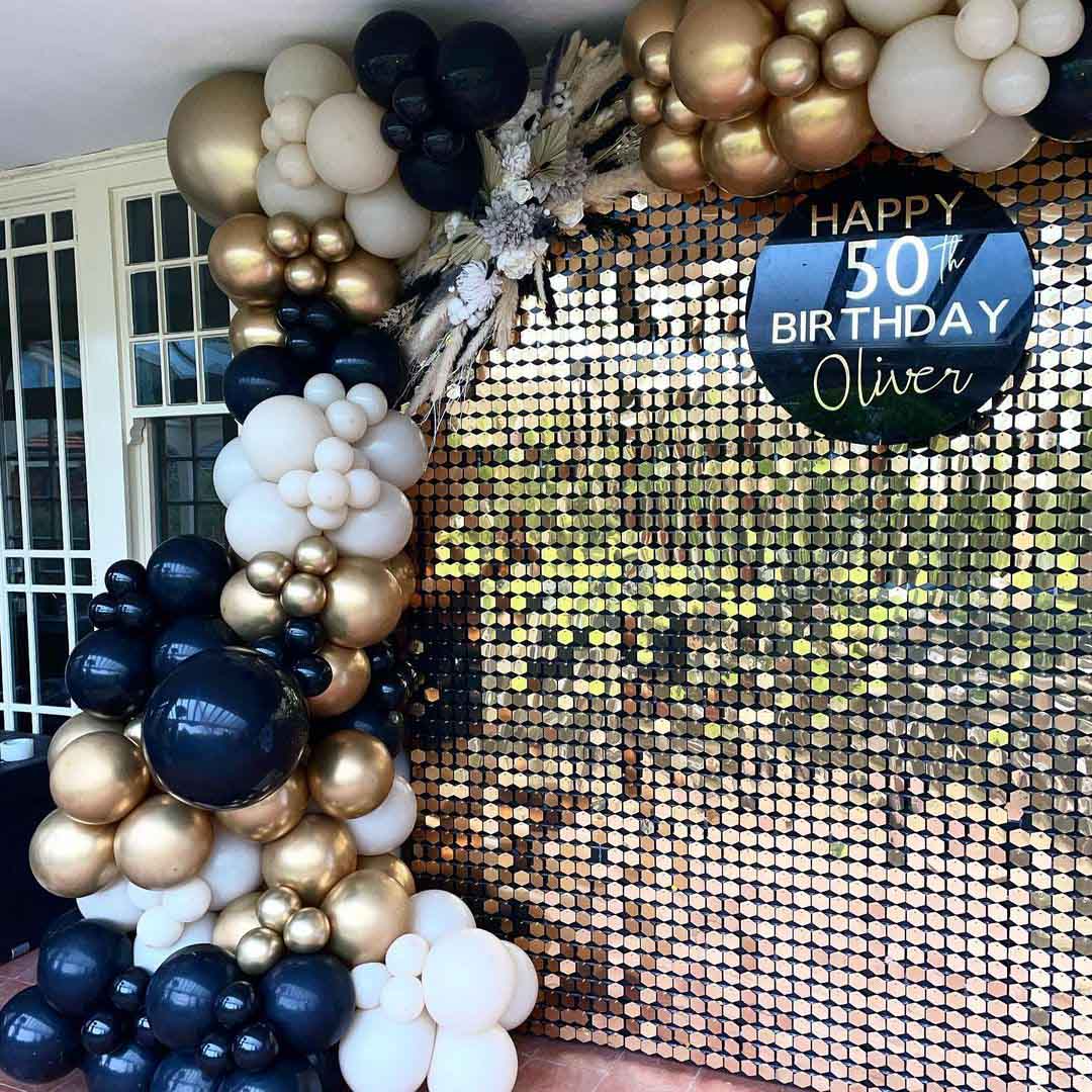 50th Birthday Sequin Backdrop 