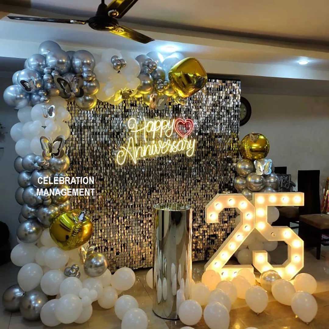 Silver Jubilee Sequin Wall Decorations