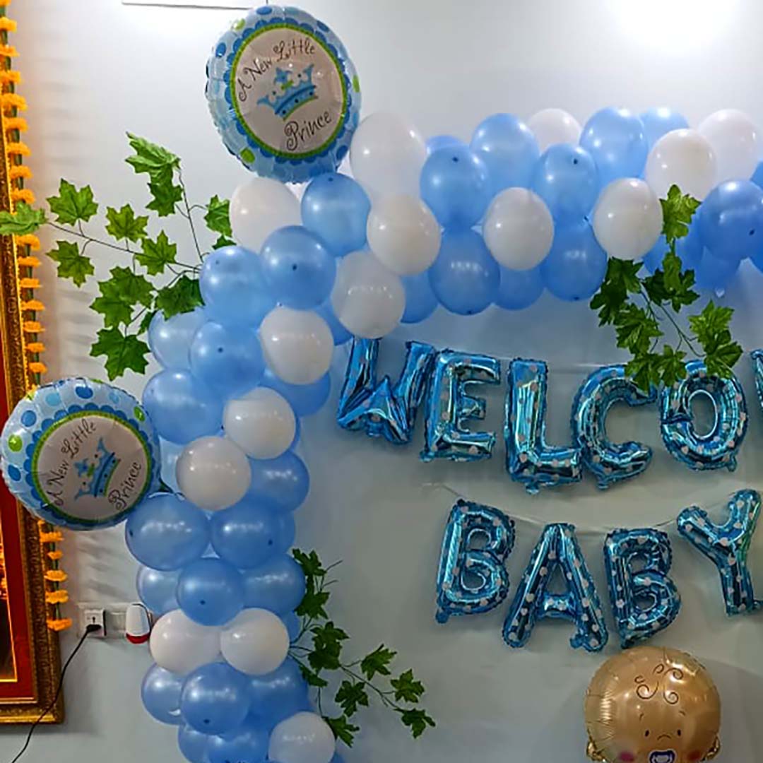Welcome Baby Boy Balloon Decoration