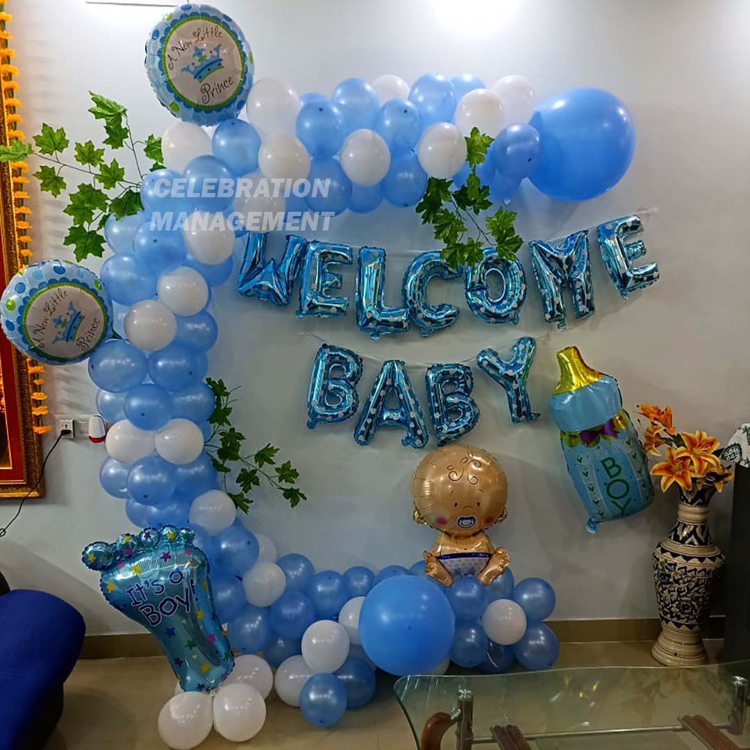 Welcome Baby Boy Balloon Decoration