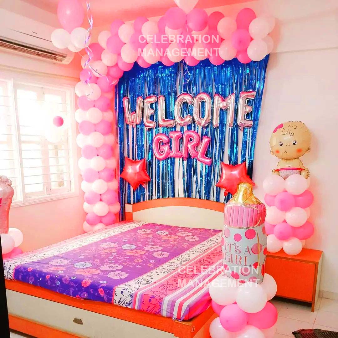 Pink Theme Welcome Baby Girl Decor