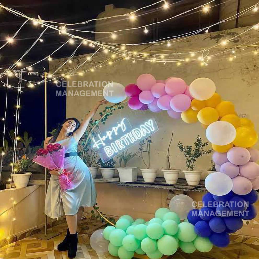 Ring Lighting Decoration on Terrace