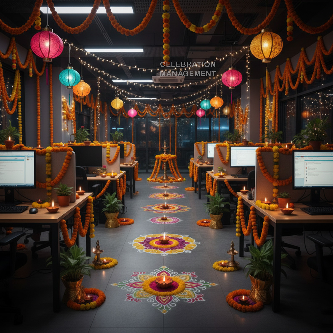 Diwali Decoration for office workstation
