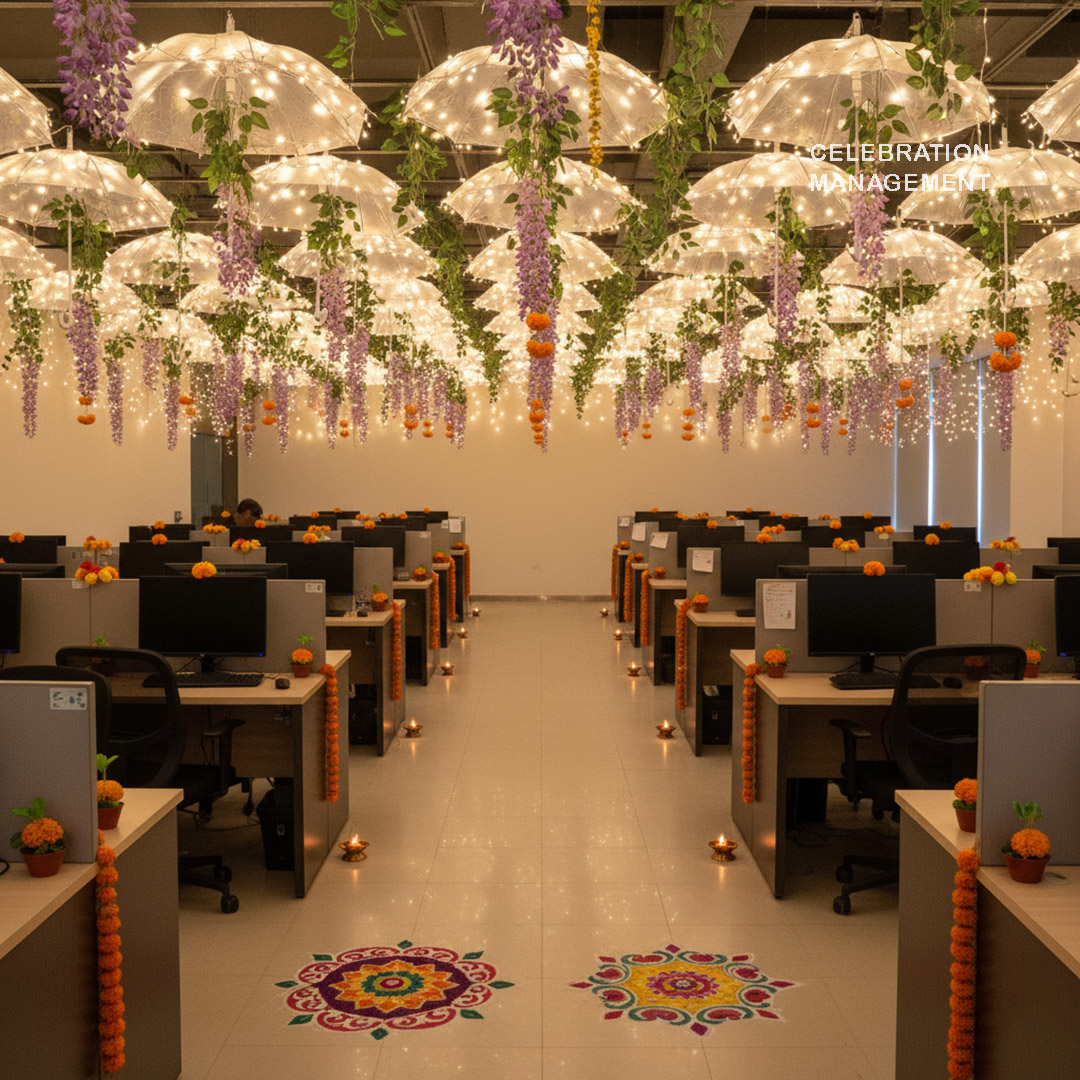 Festive Ceiling Lights Umbrella Decor