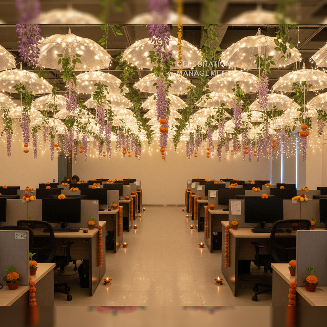 Festive Ceiling Lights Umbrella Decor